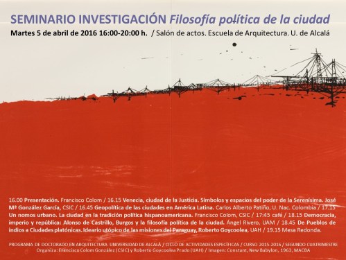5.abr.2016 Seminario Filosofía ciudad. U. de Alcalá