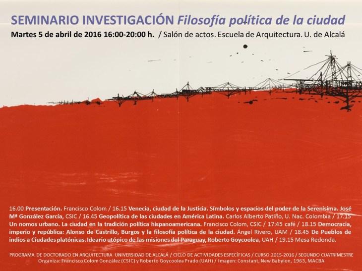 5.abr.2016 Seminario Filosofía ciudad. U. de Alcalá