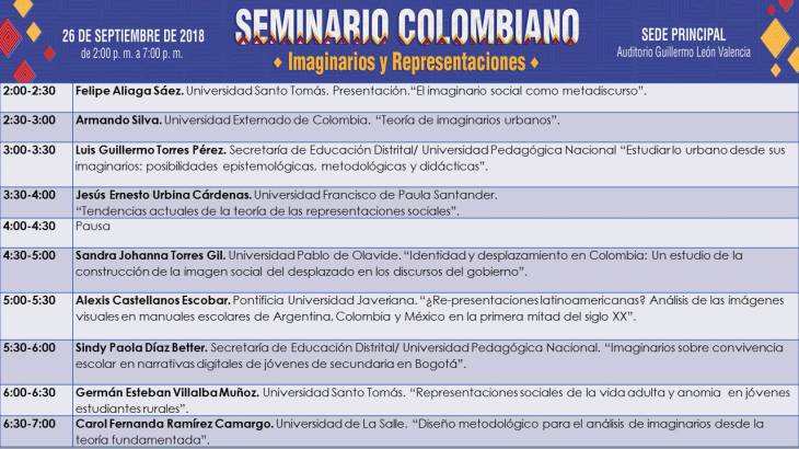 Programa Seminario RIIR Colombia